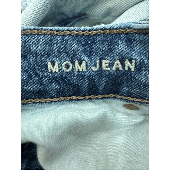American Eagle Stretch Two Toned Denim Mom Jeans Size 12 - Picture 9 of 13